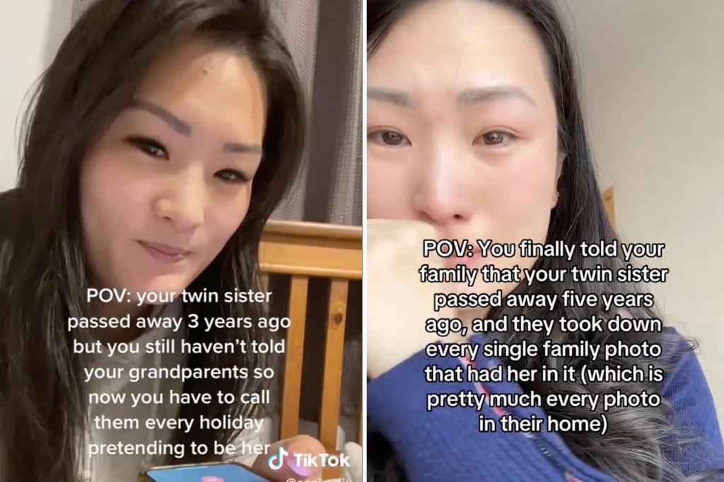 The girl who pretended to be her dead twin at every party finally told her grandmother - on her deathbed
